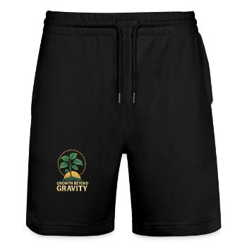 "Mystical Plant – Trendy Nature Art" - Stanley/Stella Trainer Unisex Organic Jogging Shorts - black - Front - Nik (191cm) & Marisol (170cm)