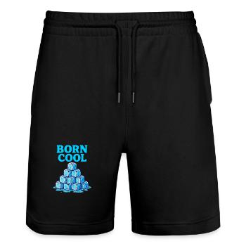 Bloc de glace Pyramide Bleu - Short de jogging bio TRAINER Stanley/Stella unisexe - noir - Devant - Nik (191cm) & Marisol (170cm)