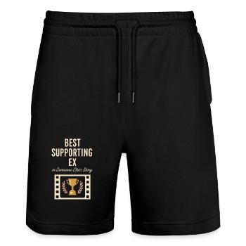 Ex-frau-scheidung-humor, Lustig, Trennung, - Stanley/Stella Unisex Bio Joggingshorts Trainer  - Schwarz - Vorne - Nik (191cm) & Marisol (170cm)
