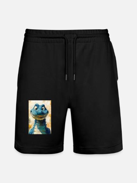 Illustration of a crocodile - Stanley/Stella Trainer Unisex Organic Jogging Shorts - black