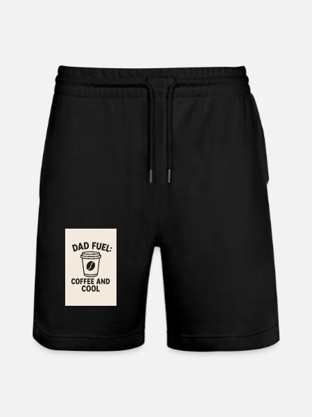 Dad Fuel: Kaffee und Cool - Stanley/Stella Unisex Bio Joggingshorts Trainer - Schwarz
