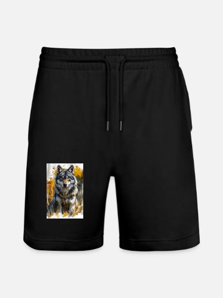 Illustration of a wolf - Short de jogging bio TRAINER Stanley/Stella unisexe - noir