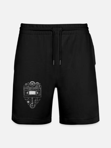 Steampunk Heart Cassette Gearprint - Stanley/Stella Trainer Unisex Organic Jogging Shorts - black