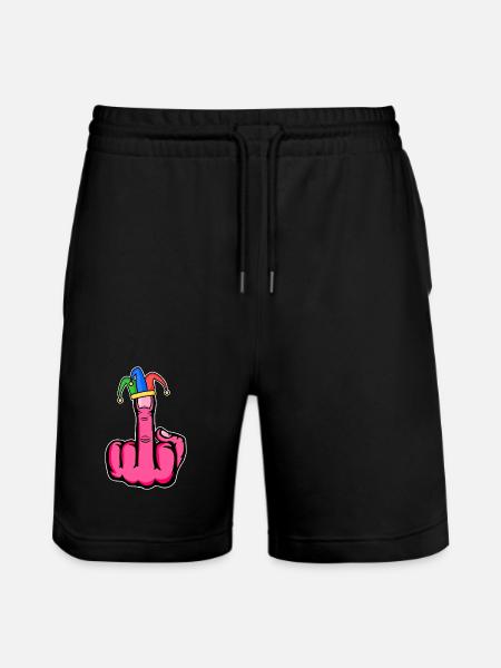 Mittelfinger Stingerfinger Karneval - Stanley/Stella Unisex Bio Joggingshorts Trainer - Schwarz