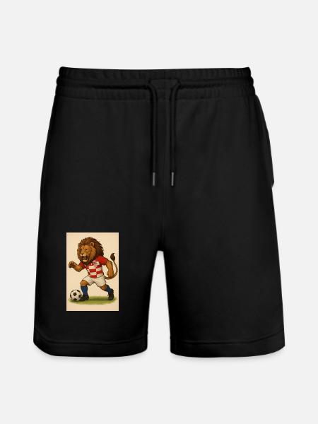 Lion in Croatia Football Jersey - Stanley/Stella Trainer Unisex Organic Jogging Shorts - black