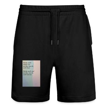 Think about what you can't do – humor - Stanley/Stella Trainer Unisex Organic Jogging Shorts - black - Front - Nik (191cm) & Marisol (170cm)
