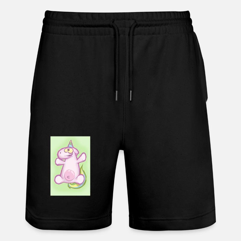 Das Einhorn - Stanley/Stella Unisex Bio Joggingshorts Trainer - Schwarz