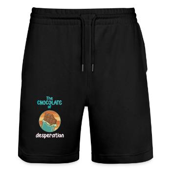 Die Pralinen der Verzweiflung - Stanley/Stella Unisex Bio Joggingshorts Trainer  - Schwarz - Vorne - Nik (191cm) & Marisol (170cm)