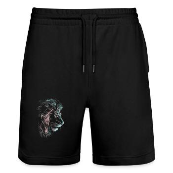 Lion Coloré Tête de Lion Néon Coloré Prédateur Art - Short de jogging bio TRAINER Stanley/Stella unisexe - noir - Devant - Nik (191cm) & Marisol (170cm)