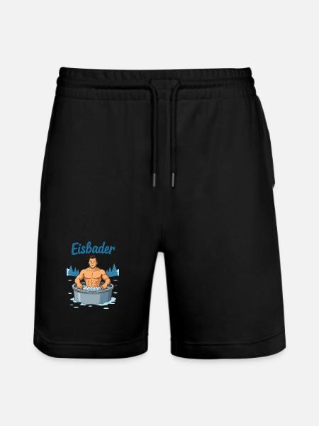 Eisbader Muskelmann im Eisbad - Stanley/Stella Trainer Unisex Organic Jogging Shorts - black