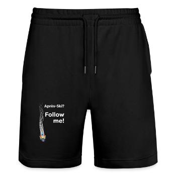 Après Ski – Follow me! Party Skiing Saying - Stanley/Stella Trainer Unisex Organic Jogging Shorts - black - Front - Nik (191cm) & Marisol (170cm)