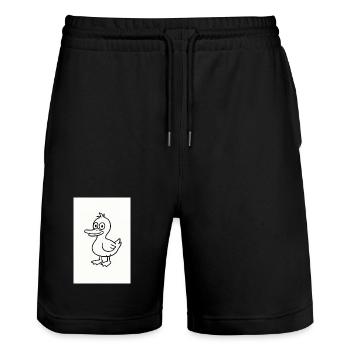 Verspielte Enten-Linien-Skizze - Stanley/Stella Unisex Bio Joggingshorts Trainer  - Schwarz - Vorne - Nik (191cm) & Marisol (170cm)