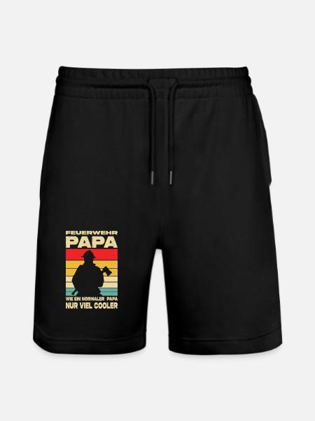 Firefighter Gifts Fire Brigade Rescue Service - Stanley/Stella Trainer Unisex Organic Jogging Shorts - black