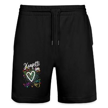 Confetti in the Heart - Carnival in the Blood - Stanley/Stella Trainer Unisex Organic Jogging Shorts - black - Front - Nik (191cm) & Marisol (170cm)