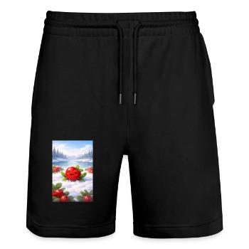 Priselberry - Gifts of the Far North - Stanley/Stella Trainer Unisex Organic Jogging Shorts - black - Front - Nik (191cm) & Marisol (170cm)