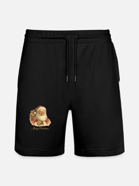 Merry Christmas Santa Claus - Stanley/Stella Trainer Unisex Organic Jogging Shorts - black