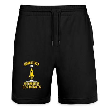 Hearing Aid Acoustician Employee of the Month Hearing Acoustics - Stanley/Stella Trainer Unisex Organic Jogging Shorts - black - Front - Nik (191cm) & Marisol (170cm)