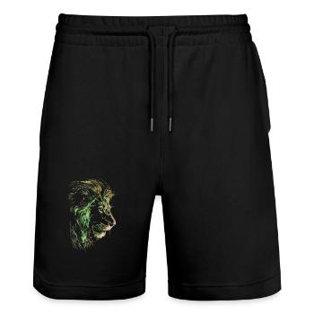 Lion Coloré Tête de Lion Néon Coloré Prédateur Art - Short de jogging bio TRAINER Stanley/Stella unisexe - noir - Devant - Nik (191cm) & Marisol (170cm)