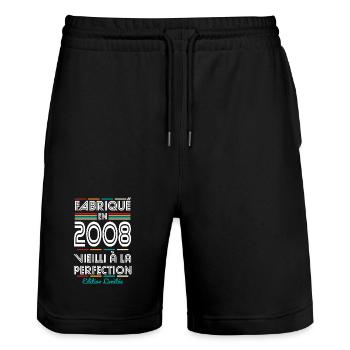 2008 – Made – Aged to perfection - Stanley/Stella Trainer Unisex Organic Jogging Shorts - black - Front - Nik (191cm) & Marisol (170cm)