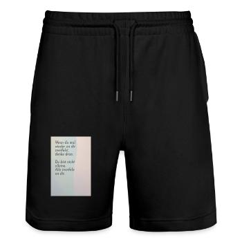 If you doubt yourself – everyone does - Stanley/Stella Trainer Unisex Organic Jogging Shorts - black - Front - Nik (191cm) & Marisol (170cm)