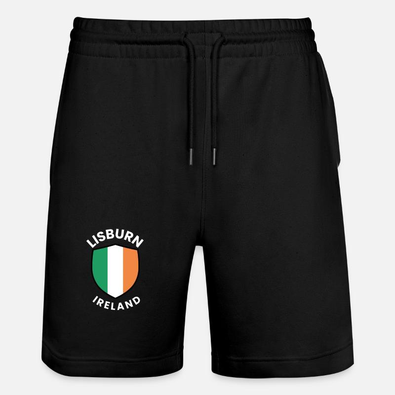 Lisburn Shield Irish Flag Tee - Stanley/Stella Unisex Bio Joggingshorts Trainer  - Schwarz
