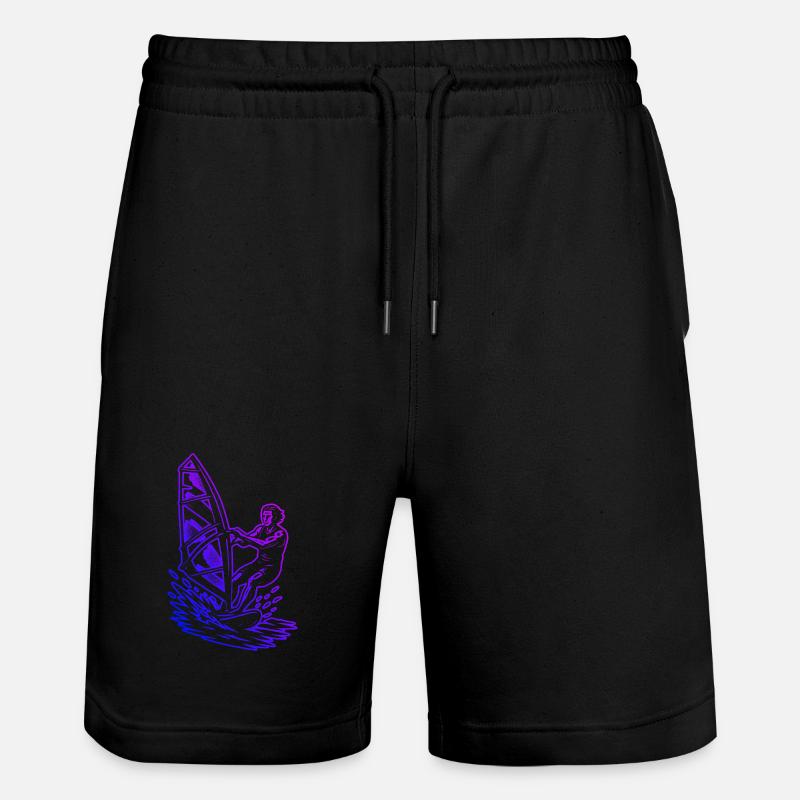 Windsurfing Graphics for Windsurf - Stanley/Stella Trainer Unisex Organic Jogging Shorts - black