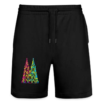 Cologne Cathedral Carnival Carnival Confetti Gift - Stanley/Stella Trainer Unisex Organic Jogging Shorts - black - Front - Nik (191cm) & Marisol (170cm)