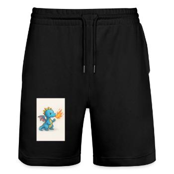 Blue Dragon Spark Breathfire - Stanley/Stella Trainer Unisex Organic Jogging Shorts - black - Front - Nik (191cm) & Marisol (170cm)