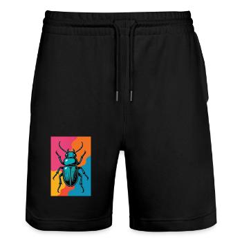 Insect Pop Art Rétro - Short de jogging bio TRAINER Stanley/Stella unisexe - noir - Devant - Nik (191cm) & Marisol (170cm)