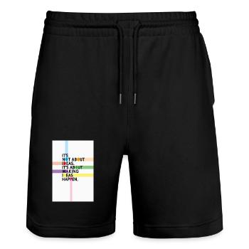 It’s Not About Ideas It’s About Making Them Happen - Stanley/Stella Unisex Bio Joggingshorts Trainer  - Schwarz - Vorne - Nik (191cm) & Marisol (170cm)