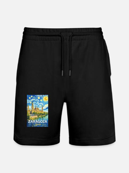Zaragoza Spain - Stanley/Stella Trainer Unisex Organic Jogging Shorts - black