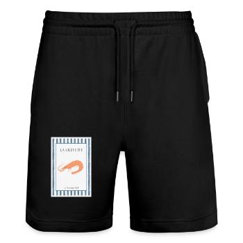 La Crevette French Shrimp Poster - Stanley/Stella Trainer Unisex Organic Jogging Shorts - black - Front - Nik (191cm) & Marisol (170cm)