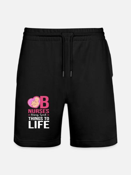 Nurse Pregnancy Hospital - Stanley/Stella Trainer Unisex Organic Jogging Shorts - black