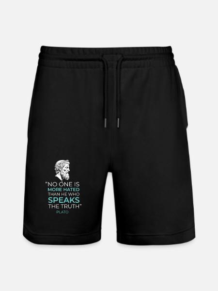 Greek Philosophy Plato Quote Truth - Stanley/Stella Trainer Unisex Organic Jogging Shorts - black