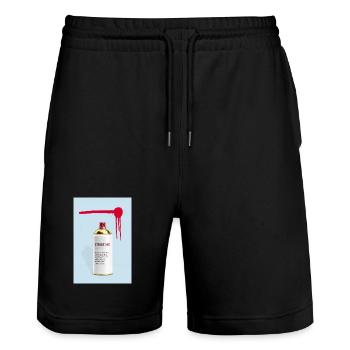 Street Art Definition Spray Can Design - Stanley/Stella Trainer Unisex Organic Jogging Shorts - black - Front - Nik (191cm) & Marisol (170cm)