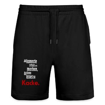 Das kannste schon so machen... - Stanley/Stella Unisex Bio Joggingshorts Trainer  - Schwarz - Vorne - Nik (191cm) & Marisol (170cm)