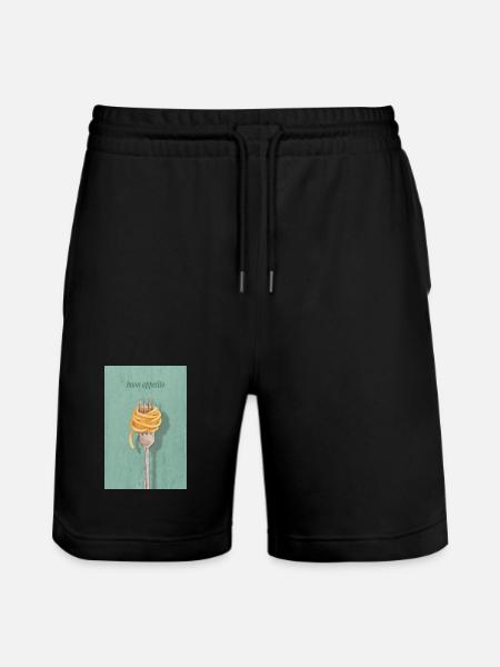 Buon Appetito Pasta Design Italy Kitchen - Stanley/Stella Trainer Unisex Organic Jogging Shorts - black