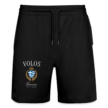 Couronne des armoiries de Volos en Grèce – Souvenir de voyage - Short de jogging bio TRAINER Stanley/Stella unisexe - noir - Devant - Nik (191cm) & Marisol (170cm)