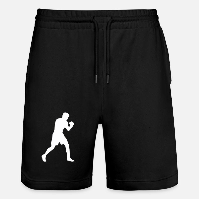 Boxer-Silhouette in Bewegung - Stanley/Stella Unisex Bio Joggingshorts Trainer  - Schwarz