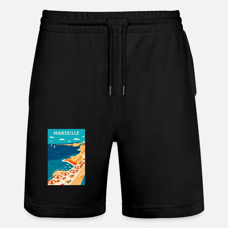 Marseille Côte Azur Plage - Short de jogging bio TRAINER Stanley/Stella unisexe - noir