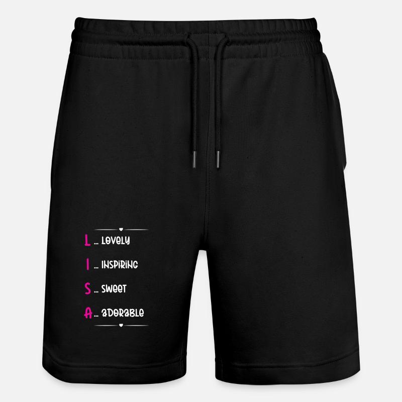 Acrostiche du nom de Lisa - Short de jogging bio TRAINER Stanley/Stella unisexe - noir
