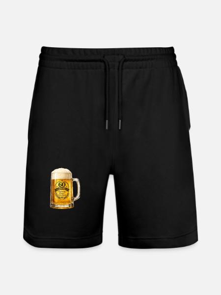 60 Jahre Genuss Bierglas - Stanley/Stella Unisex Bio Joggingshorts Trainer  - Schwarz