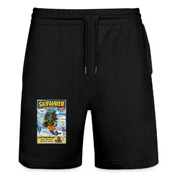 Der Skifahrer – nur noch eine Abfahrt - Stanley/Stella Unisex Bio Joggingshorts Trainer  - Schwarz - Vorne - Nik (191cm) & Marisol (170cm)