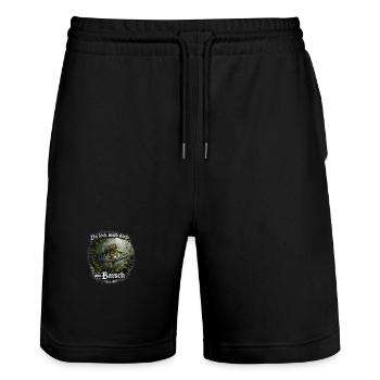 Da leck mich doch am Barsch – Flussbarsch | Angler - Stanley/Stella Unisex Bio Joggingshorts Trainer  - Schwarz - Vorne - Nik (191cm) & Marisol (170cm)