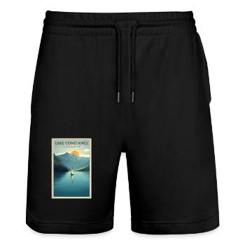 Lake Constance | Vintage Travel Poster - Stanley/Stella Unisex Bio Joggingshorts Trainer  - Schwarz - Vorne - Nik (191cm) & Marisol (170cm)