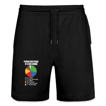 T-shirt Jardinage Humour Pourquoi Mon Potager N'a  - Short de jogging bio TRAINER Stanley/Stella unisexe - noir - Devant - Nik (191cm) & Marisol (170cm)
