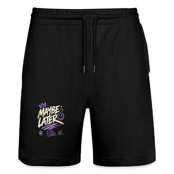 Maybe Later – No Rush No Stress No Problem - Stanley/Stella Trainer Unisex Organic Jogging Shorts - black - Front - Nik (191cm) & Marisol (170cm)