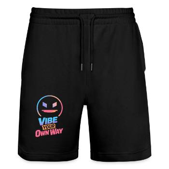 Vibe Your Own Way - Stanley/Stella Trainer Unisex Organic Jogging Shorts - black - Front - Nik (191cm) & Marisol (170cm)