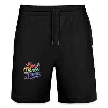 Mama tanzt Line Dance Line Dancing Mom - Stanley/Stella Unisex Bio Joggingshorts Trainer  - Schwarz - Vorne - Nik (191cm) & Marisol (170cm)
