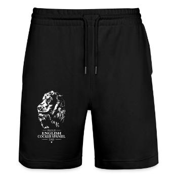 English Cocker Spaniel Dad Dog Dog Wilsigns - Stanley/Stella Trainer Unisex Organic Jogging Shorts - black - Front - Nik (191cm) & Marisol (170cm)